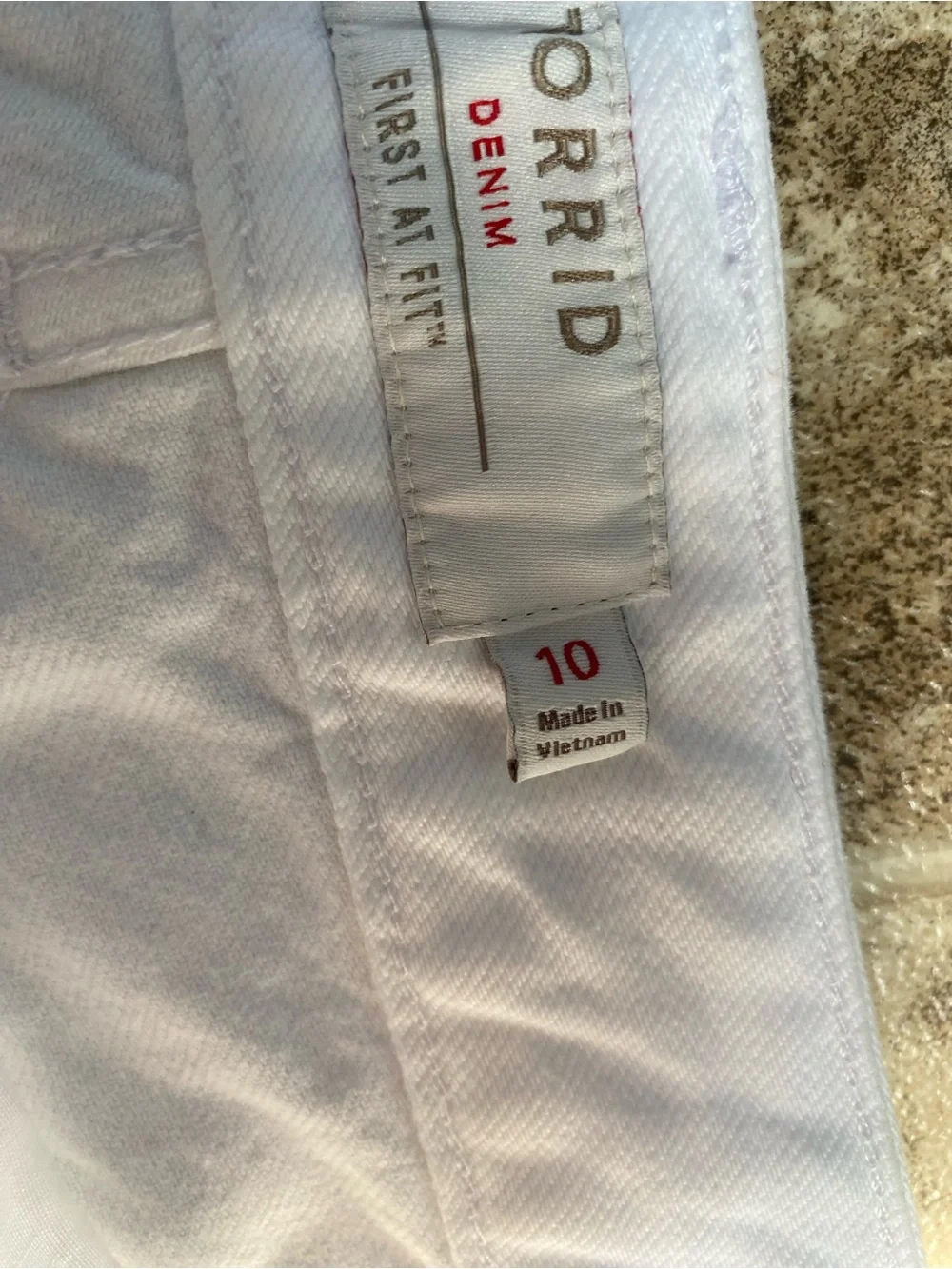 Torrid White Denim Cut Off Shorts High Rise Button Fly Distressed Size 10
